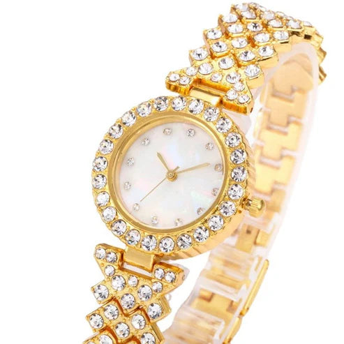Ladies Gold Watch Diamond Wristwatch Female Fashion Bracelet Watches Women Full Diamond Watch