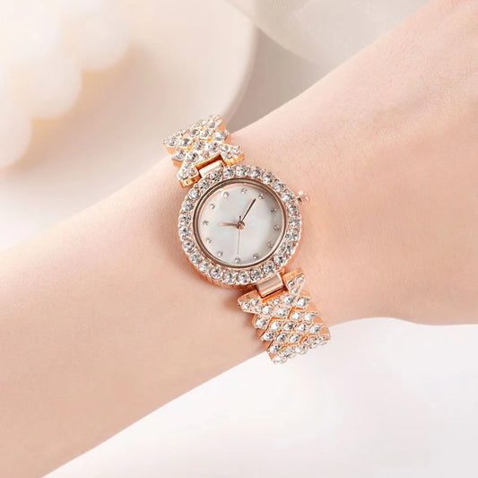 Ladies Gold Watch Diamond Wristwatch Female Fashion Bracelet Watches Women Full Diamond Watch